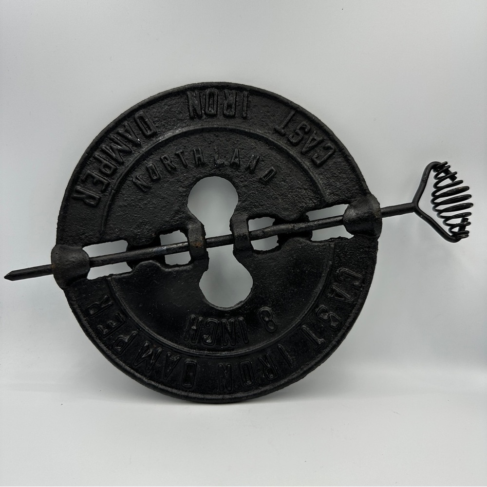 Vintage cast-iron damper 8 inch Northland, with pin